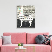 Party Llama Leinwanddruck (Insitu (Wohnzimmer))