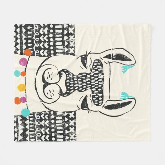 Party Llama - Portrait Fleecedecke (Vorderseite (Horizontal))