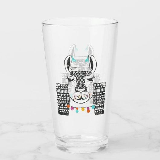 Party Llama - Portrait Glas (Rückseite)