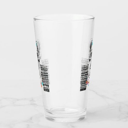 Party Llama - Portrait Glas (Rechts)