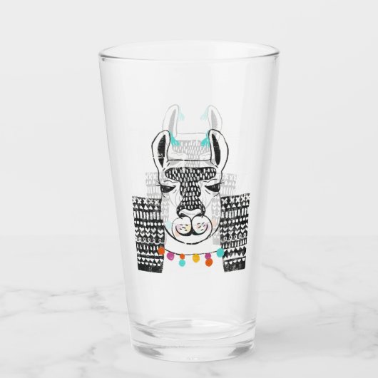 Party Llama - Portrait Glas (Vorderseite)