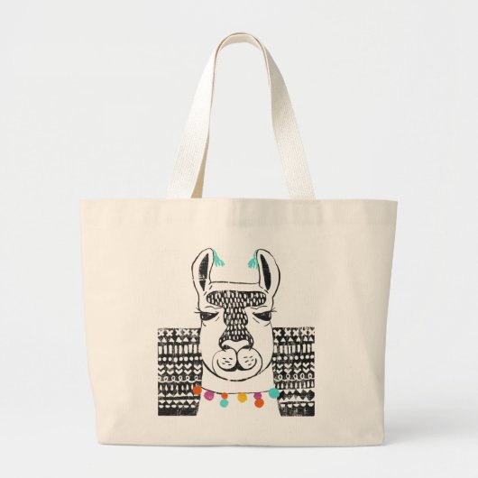 Party Llama - Portrait Jumbo Stoffbeutel (Vorne)