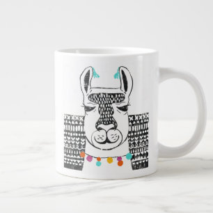 Party Llama - Portrait Jumbo-Tasse