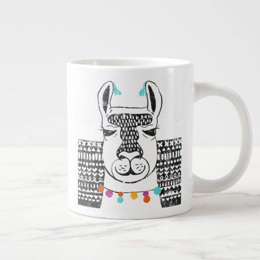 Party Llama - Portrait Jumbo-Tasse (Rechts)