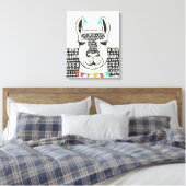 Party Llama - Portrait Leinwanddruck (Insitu (Schlafzimmer))