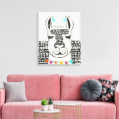Party Llama - Portrait Leinwanddruck (Insitu (Wohnzimmer))