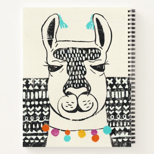 Party Llama - Portrait Notizblock (Rückseite)