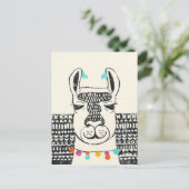 Party Llama - Portrait Postkarte (Stehend Vorderseite)