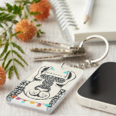 Party Llama - Portrait Schlüsselanhänger (Vorderseite rechts)