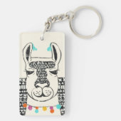 Party Llama - Portrait Schlüsselanhänger (Rückseite)