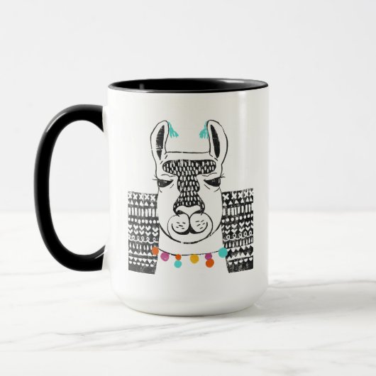 Party Llama - Portrait Tasse (Links)