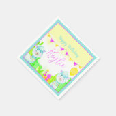 Party Llamas Geburtstagsparty personalisiert Serviette (Ecke)