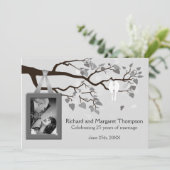 Party Lovebirds im Baum Einladung (Stehend Vorderseite)