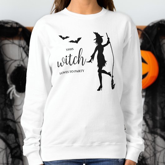 Party Lover Girly Hexe Silhouette Spaß Halloween Sweatshirt