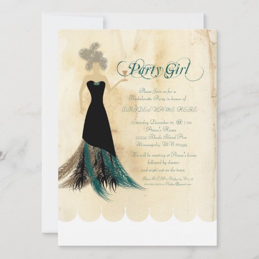 Party-Mädchen-Junggeselinnen-Abschied laden ein Einladung (Vorderseite)