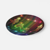 Party-Mädchen-moderne Trendy Neonlichter Pappteller (Schrägansicht)