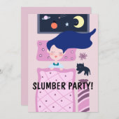 PARTY-MÄDCHEN- UND KATZE-NIEDLICHE INVITATIONEN EINLADUNG (Vorne/Hinten)