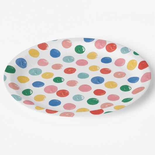 Party Malen Kindergeburtstag Pappteller (Schrägansicht)