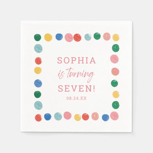 Party Malerei Girl Malerei Geburtstag Serviette (Vorderseite)