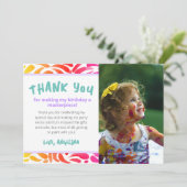 Party Malerische Kunst  Dankeskarte (Stehend Vorderseite)