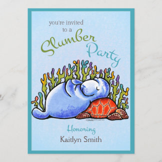 Party-Manatee-Turtle-Off-Leash-Art™ Einladung