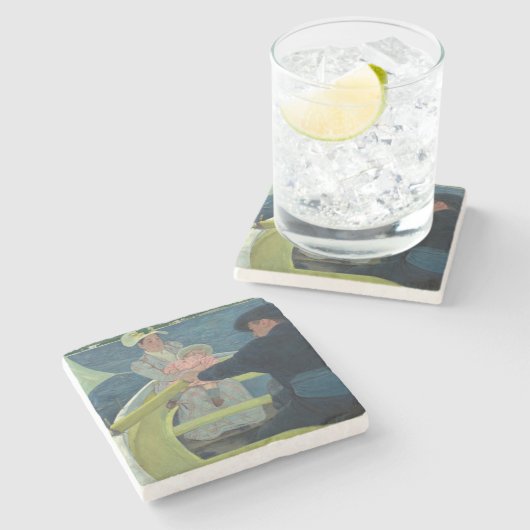 Party Mary Cassatt Steinuntersetzer (Seitenansicht)