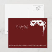 Party Mask lädt ein Einladungspostkarte (Vorne/Hinten)