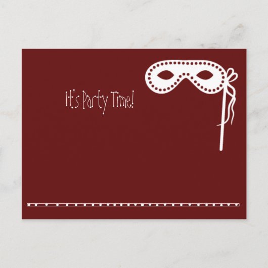 Party Mask lädt ein Einladungspostkarte (Vorderseite)