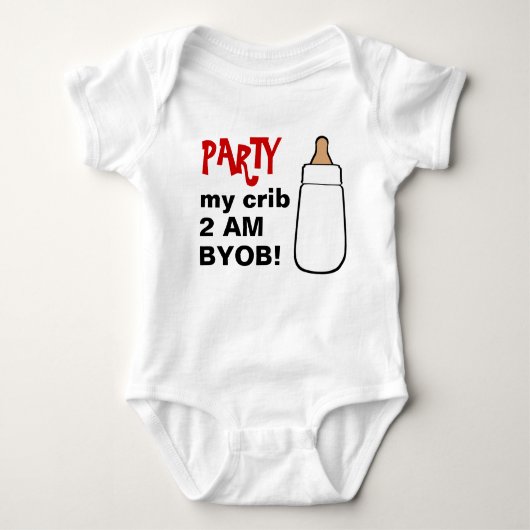 Party mein Baby-Bodyshirt 2AM BYOB Baby Strampler (Vorderseite)