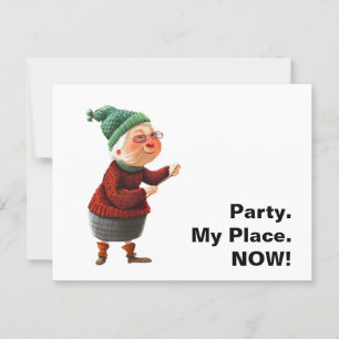 Party meinen Platz alte Dame lustige Einstellung G Postkarte