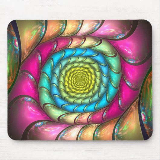 Party Melt Farbenfrohe Abstrakte Spirale Mousepad (Vorne)