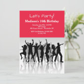 Party Menschen Silhouetten Einladung (Stehend Vorderseite)