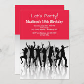 Party Menschen Silhouetten Einladung (Vorne/Hinten)