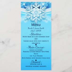Party Menu "Frost Ice Winter Wonderland Snowflake" Menükarte