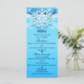 Party Menu "Frost Ice Winter Wonderland Snowflake" Menükarte (Stehend Vorderseite)