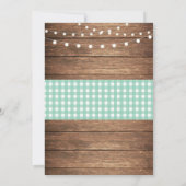 Party Mint Karo Holz Zuhause GRILLEN Einladung (Rückseite)