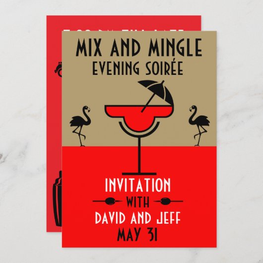 Party mischen einladung (Vorne/Hinten)