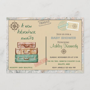 Party mit Baby-Dusche, Einladung 4 x 6