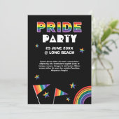 Party mit benutzerdefinierbarem LGBTQIA+-Preis Einladung (Stehend Vorderseite)