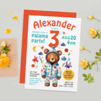 Party mit bezauberndem Bärenholz Einladung