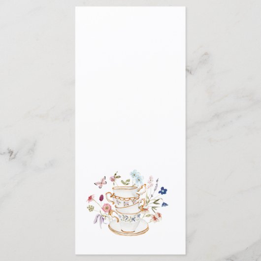 Party mit Blumenkost Menükarte (Rückseite)