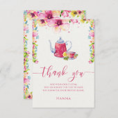 Party mit Blumenmoor Dankeskarte (Vorne/Hinten)