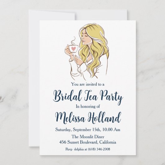 Party mit botanischem Gartentee Brautparty Einladung (Vorderseite)