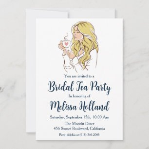 Party mit botanischem Gartentee Brautparty Einladung