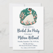 Party mit botanischem Gartentee Brautparty Einladung (Vorderseite)