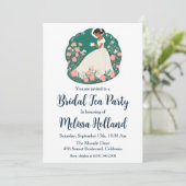 Party mit botanischem Gartentee Brautparty Einladung (Stehend Vorderseite)