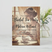 Party mit botanischem Gartentee Brautparty Einladung (Stehend Vorderseite)