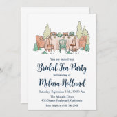 Party mit botanischem Gartentee Brautparty Einladung (Vorne/Hinten)