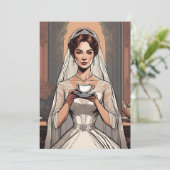 Party mit botanischem Gartentee Brautparty Einladung (Stehend Vorderseite)