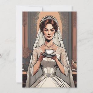 Party mit botanischem Gartentee Brautparty Einladung